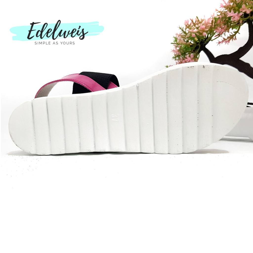 EDELWEIS Platform Sandal Wanita Docmart Alexa Elastis Talincang Merah Biru Pink