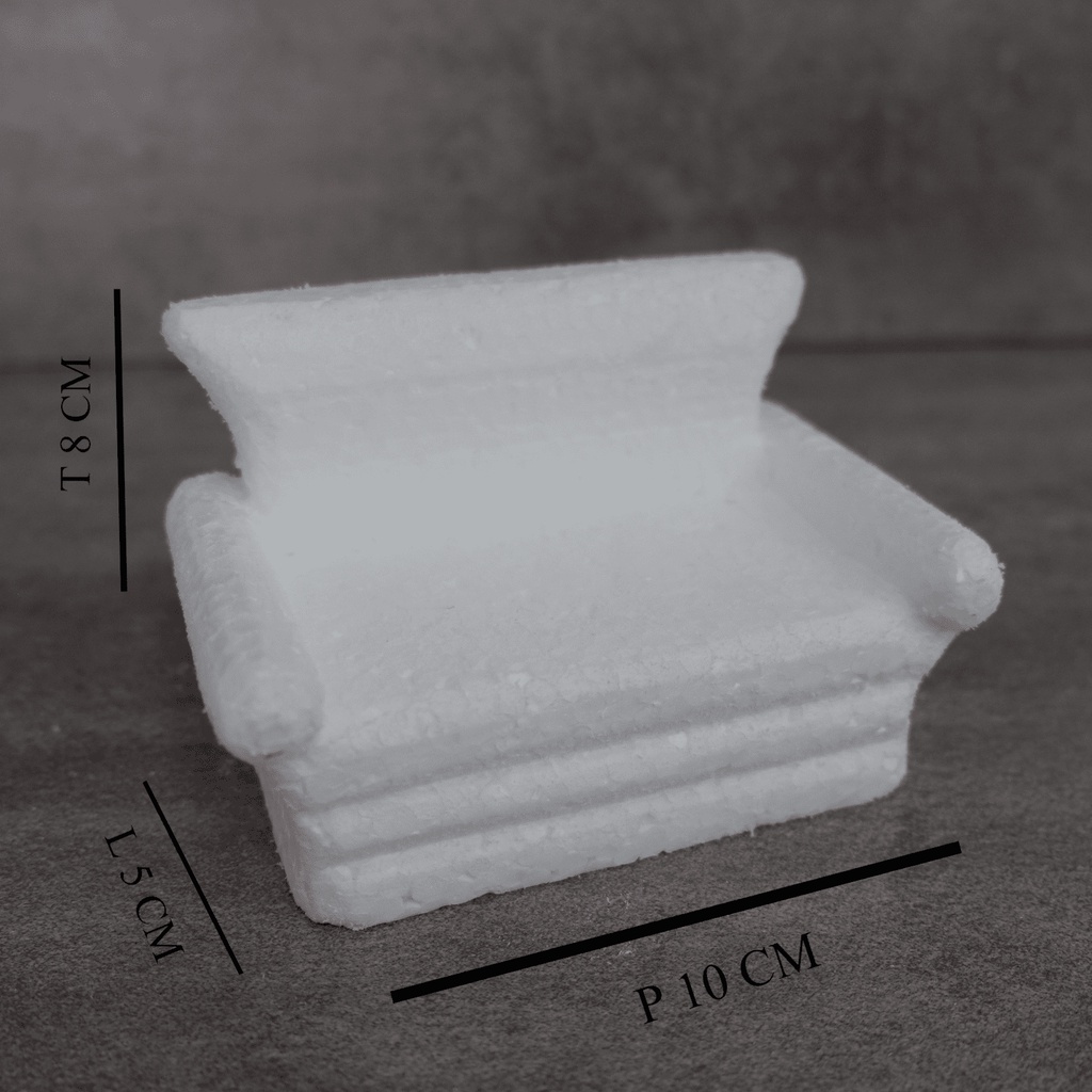 

SOFA DUMMY DEKORASI KUE STEYROFOAM / GABUS REPLIKA SOFA KURSI HIASAN CAKE