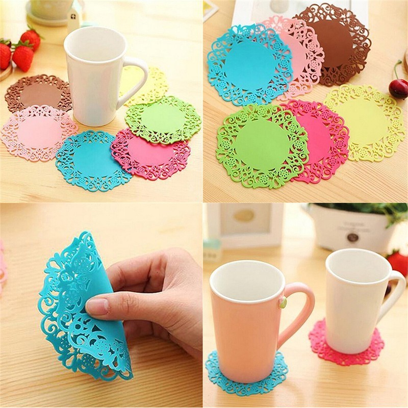 Tatakan Alas Gelas Piring Silikon Silicone Cangkir Lace Cup Mug