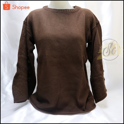 [✅COD]SWEATER RAJUT WANITA ZERO QUALITY SUPER PREMIUM / ATASAN OVERSIZE || SWEATER POLOS-BROWN