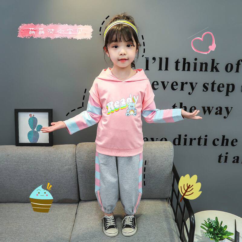 Promo !! setelan anak cewek lucu termurah /  setelan ready bear colour import sz uk 1-2th