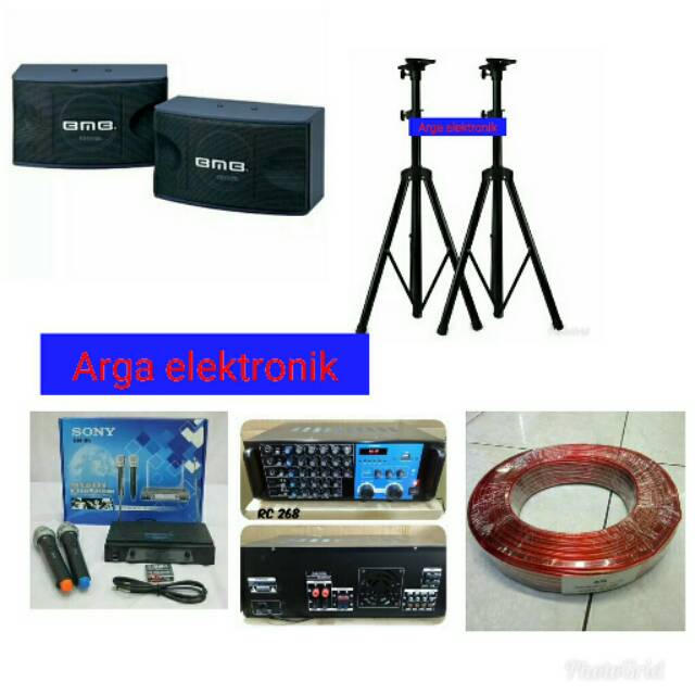 PAKET SPEAKER KAROKE BMB DAN AMPLI USB BLUETOOTH