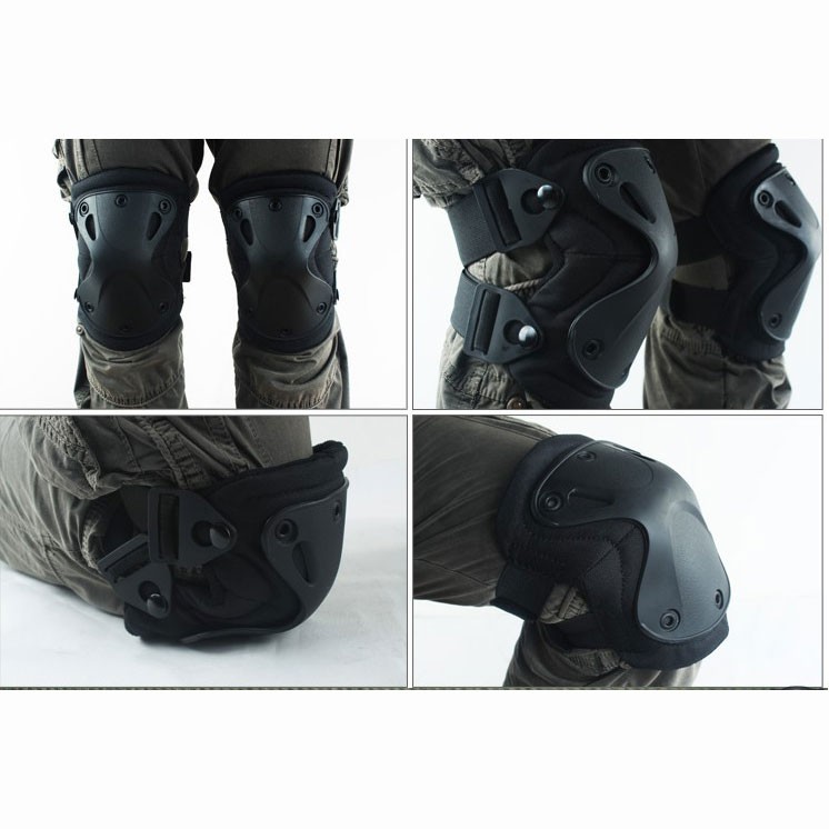 Deker Decker Lutut Siku Biker Tactical Knee Pad Set 4 pcs Pelindung Lengan Kaki