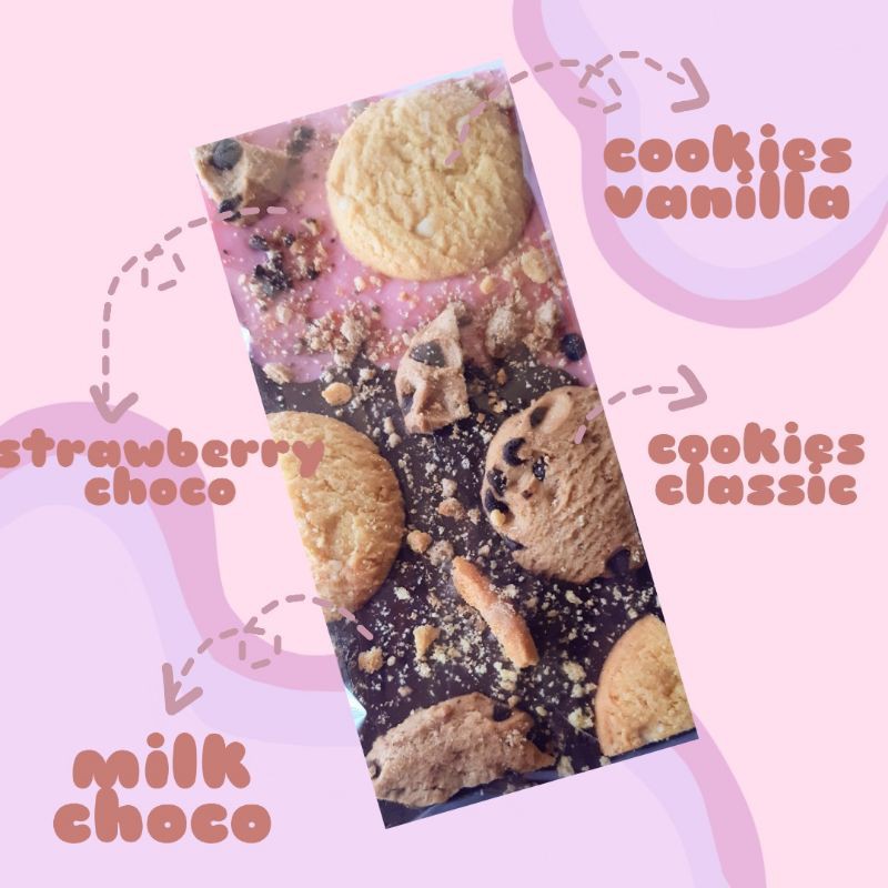 

Chocolate bark (cookies) - strawberry & milk choco