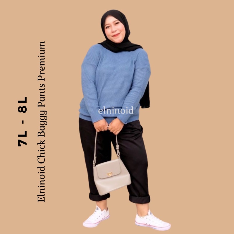 CELANA KERJA JUMBO 7L - 8L  BAGGY PANTS PREMIUM | CELANA KERJA WANITA JUMBO BB 85 -100KG