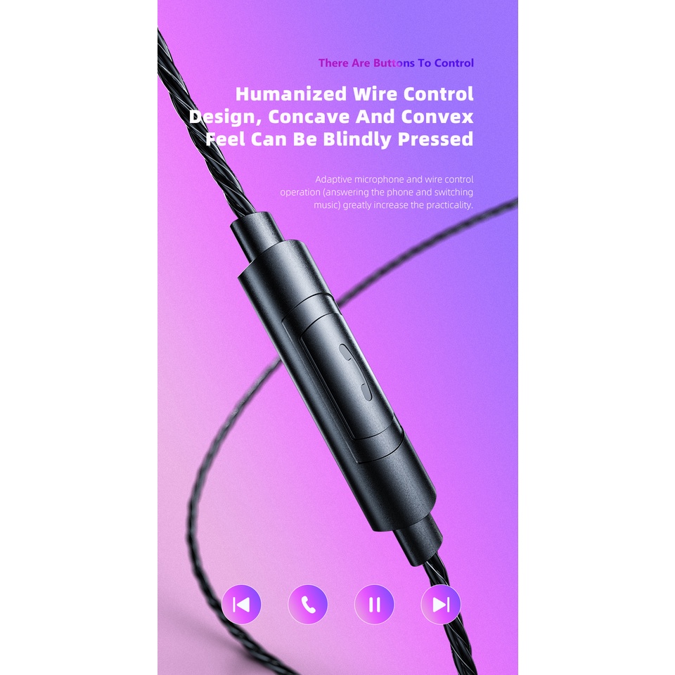 QKZ AK6 PRO In-ear Headphones HiFi Fever Subwoofer Earbuds Earphone with Microphone Removable Cable