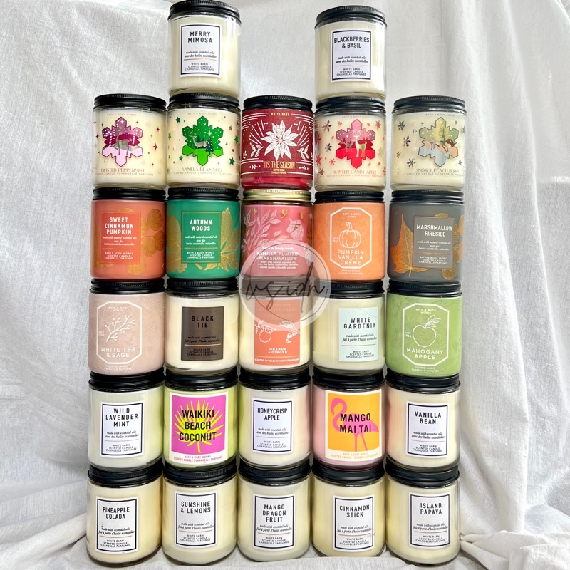 1 Wick Candle Bath and Body Works BBW Single Wick / Lilin Aromatherapy BBW