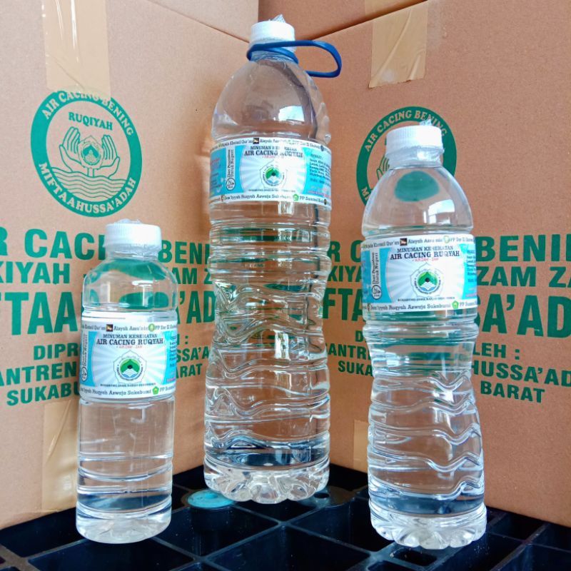 Air Cacing Bening Penurun Panas + Zamzam 600ml Cacing Kalung
