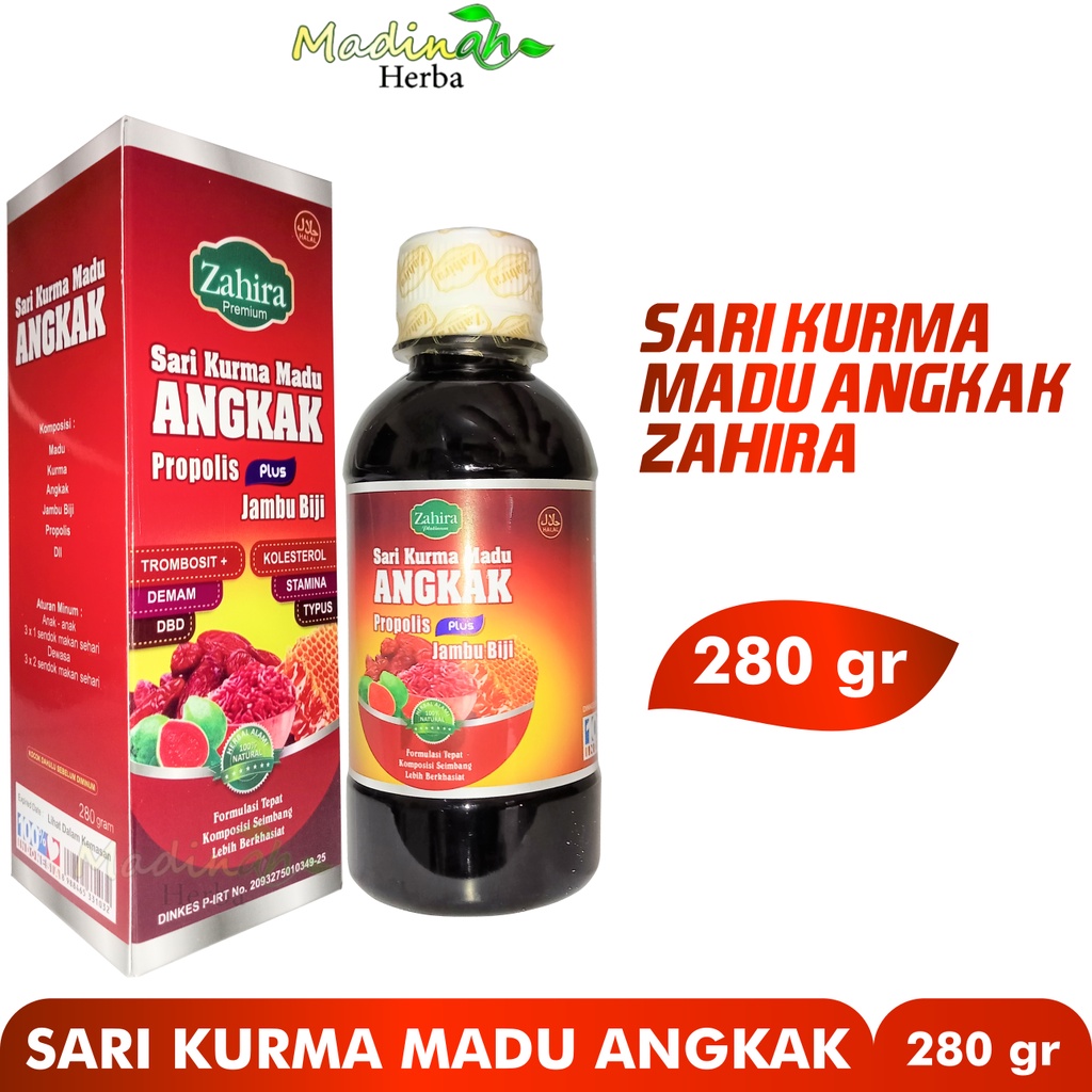 Sari Kurma Angkak Jambu Biji Plus Propolis Menaikkan Trombosit dan Menurunkan Demam Zahira 280 gr