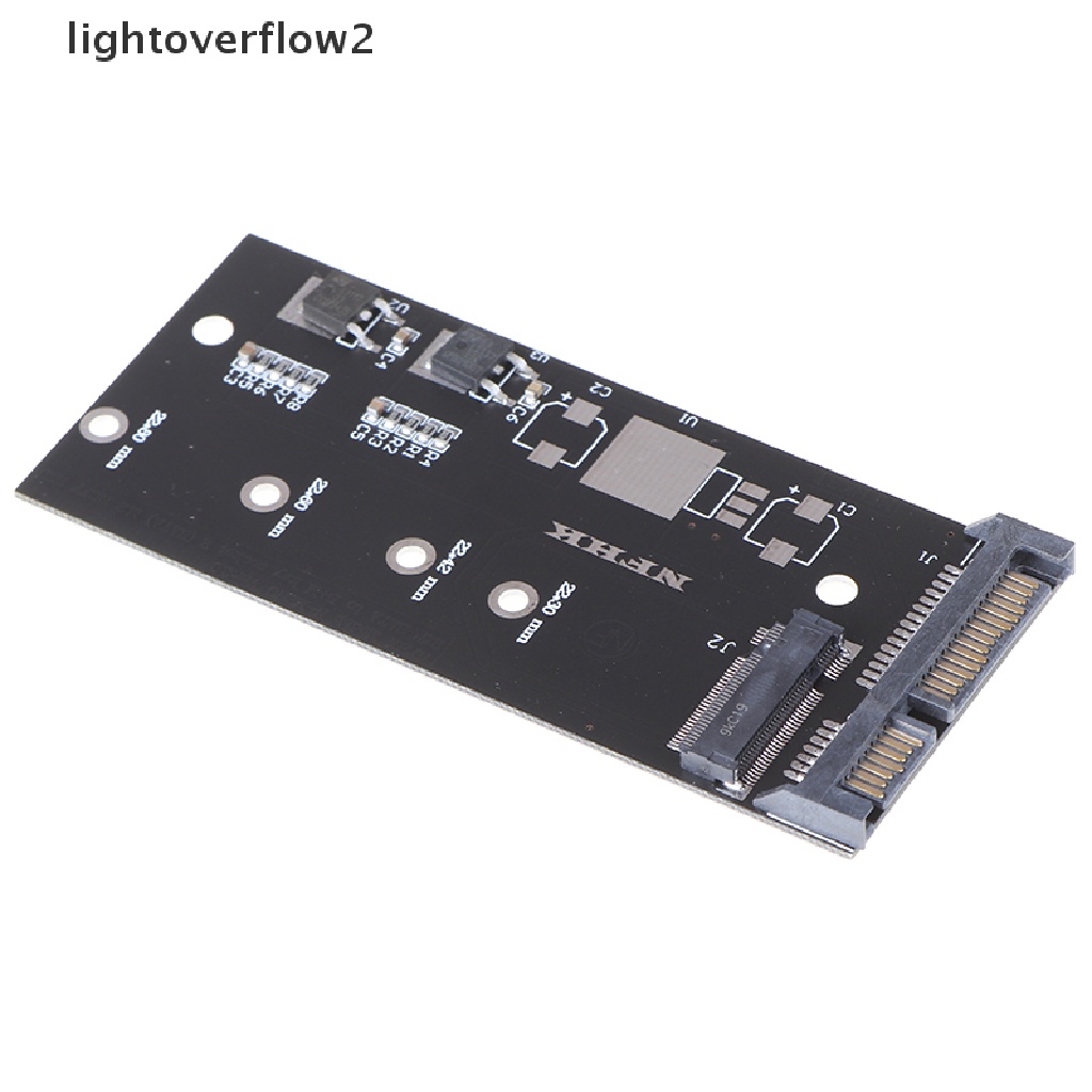 (lightoverflow2) Kartu Adapter Konverter Ngff Ssd Ke Sata 2.5 &quot;M.2 Ngff Ssd Ke Sata3