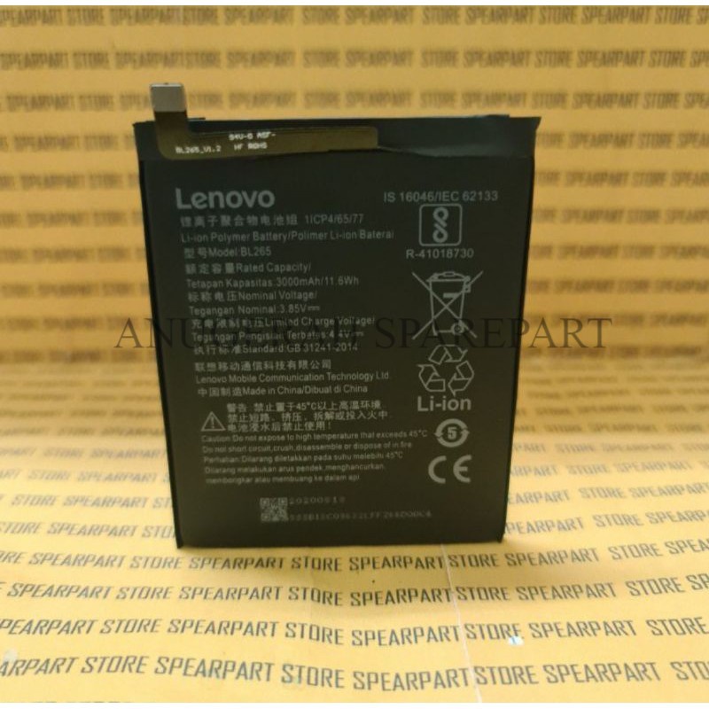 Batre Batere Battery Lenovo Motorola moto M Bl265 ORIGINAL 100%