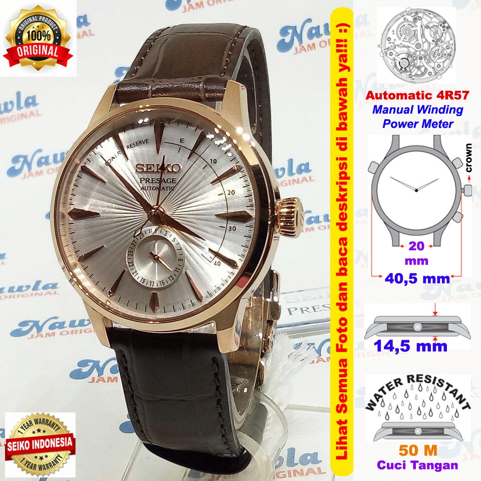 Seiko Presage Cocktail SSA346J1 Rose Gold - Jam Tangan Pria SSA346