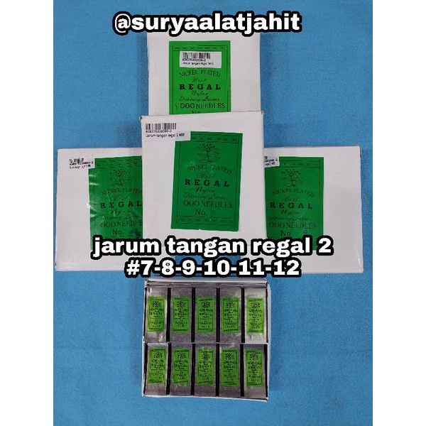 jarum tangan regal 2 #7-8-9-10-11-12 (1bungkus=20pcs) =rp.2000/20pcs