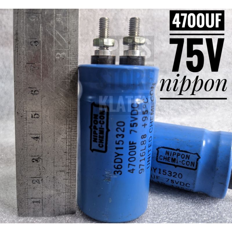 ELKO 4700UF 75V ORIGINAL NIPPON USA Kapasitor Elco 4700 4700U C104