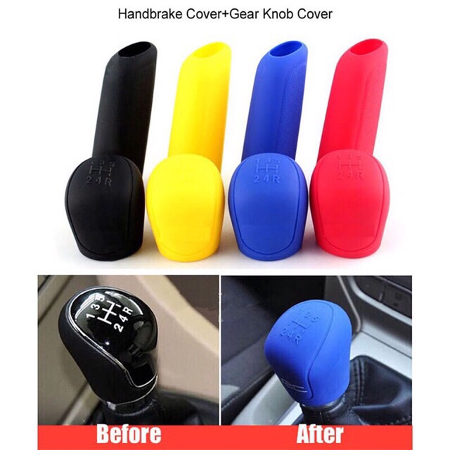 Universal 1set Silikon Gear Shift Knob Handbrake Cover Handbrake Cover Mobil Rem Tangan Shift Knob Untuk Honda Toyota Nissan Mazda BMW Benz