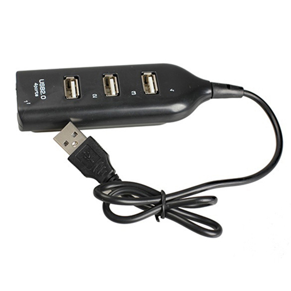 Hub Adapter Splitter 4 Port USB 2.0 Kecepatan Tinggi Warna Hitam Multifungsi Untuk PC Komputer