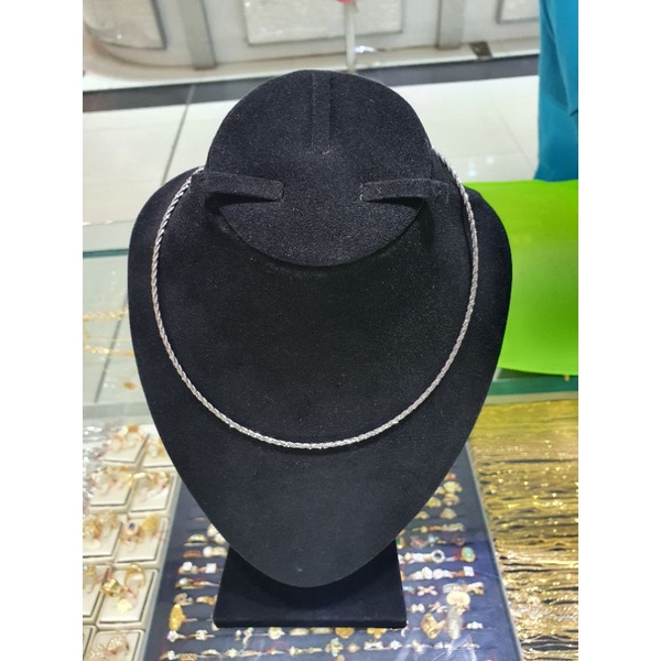 kalung emas 750 putih coker lilit blink