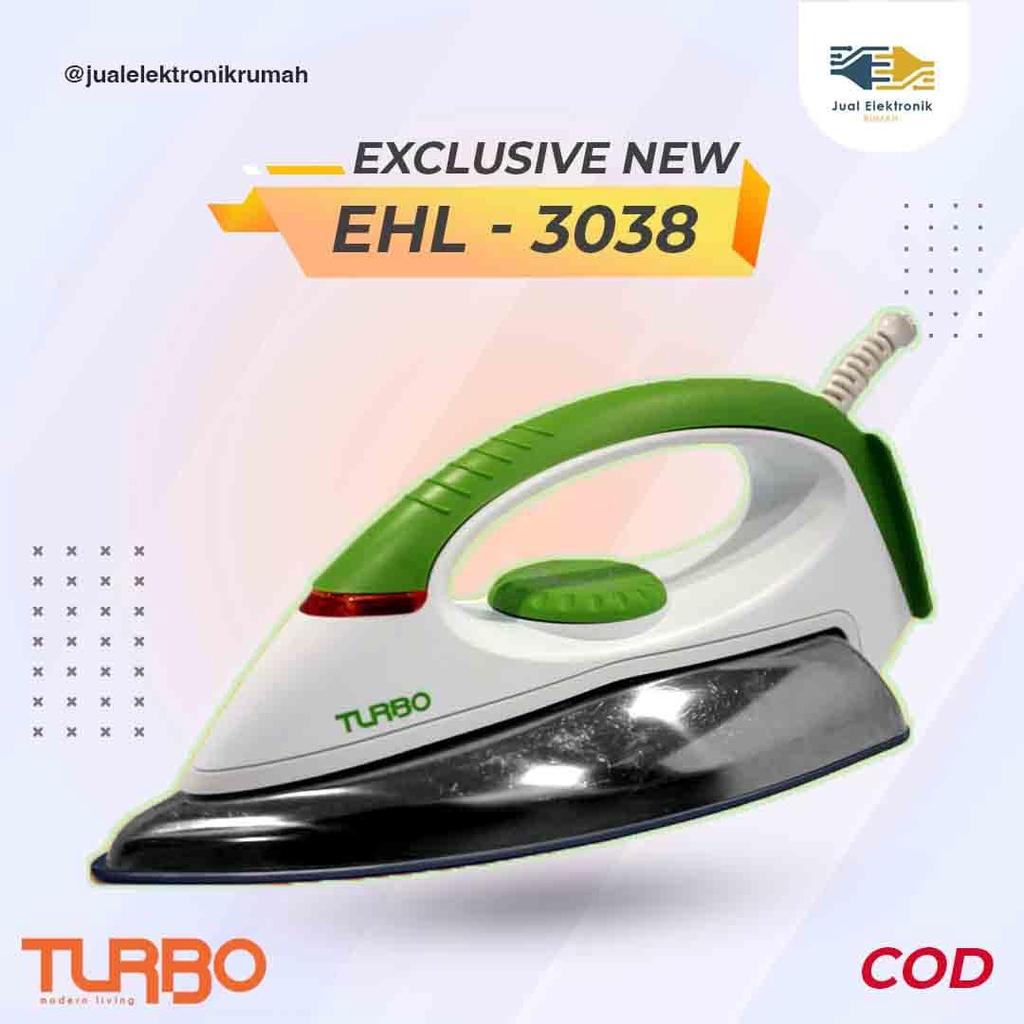 Setrika Gosokan Turbo EHL3038 by Philips Distributor Anti Lengket