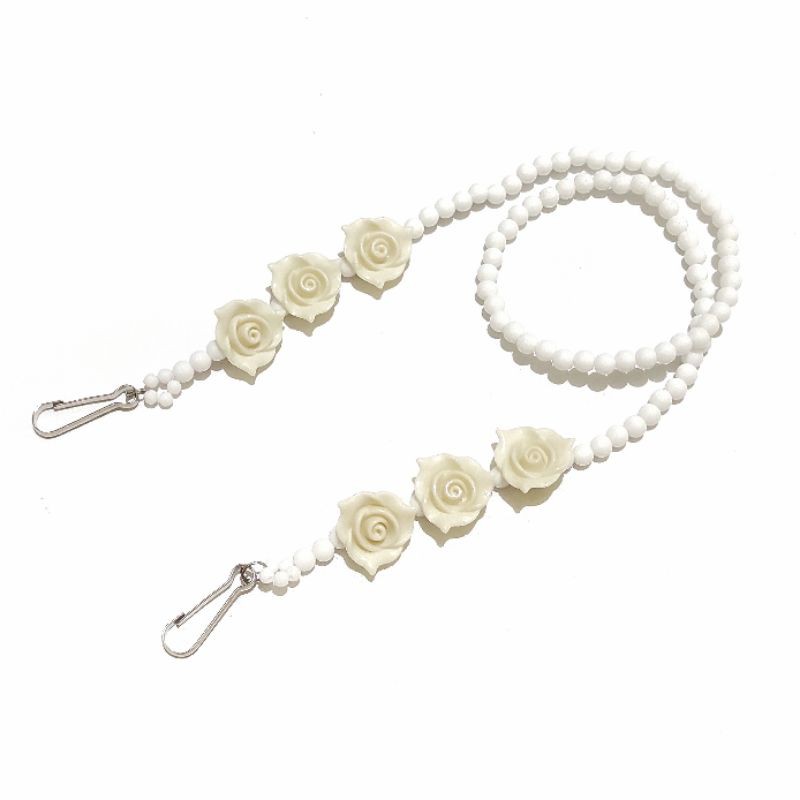 Kalung Gantungan Masker Strap Mask Hanging Pastel Rose Flower Beads Series Bunga Mawar Necklace Mote