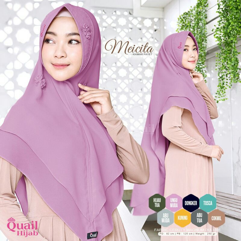 KHIMAR 2 LAYER QUAIL HIJAB MEICITA