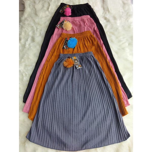 COD ROK PLISKET ANAK 4-13TH// ROK PLISKET POMPOM