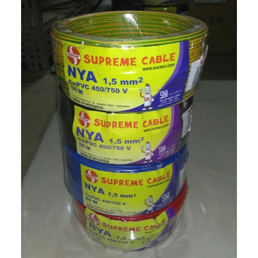 KABEL TUNGGAL NYA 1,5MM 1,5 MM 1.5MM 1.5 MM SUPREME 50MTR 50 METER
