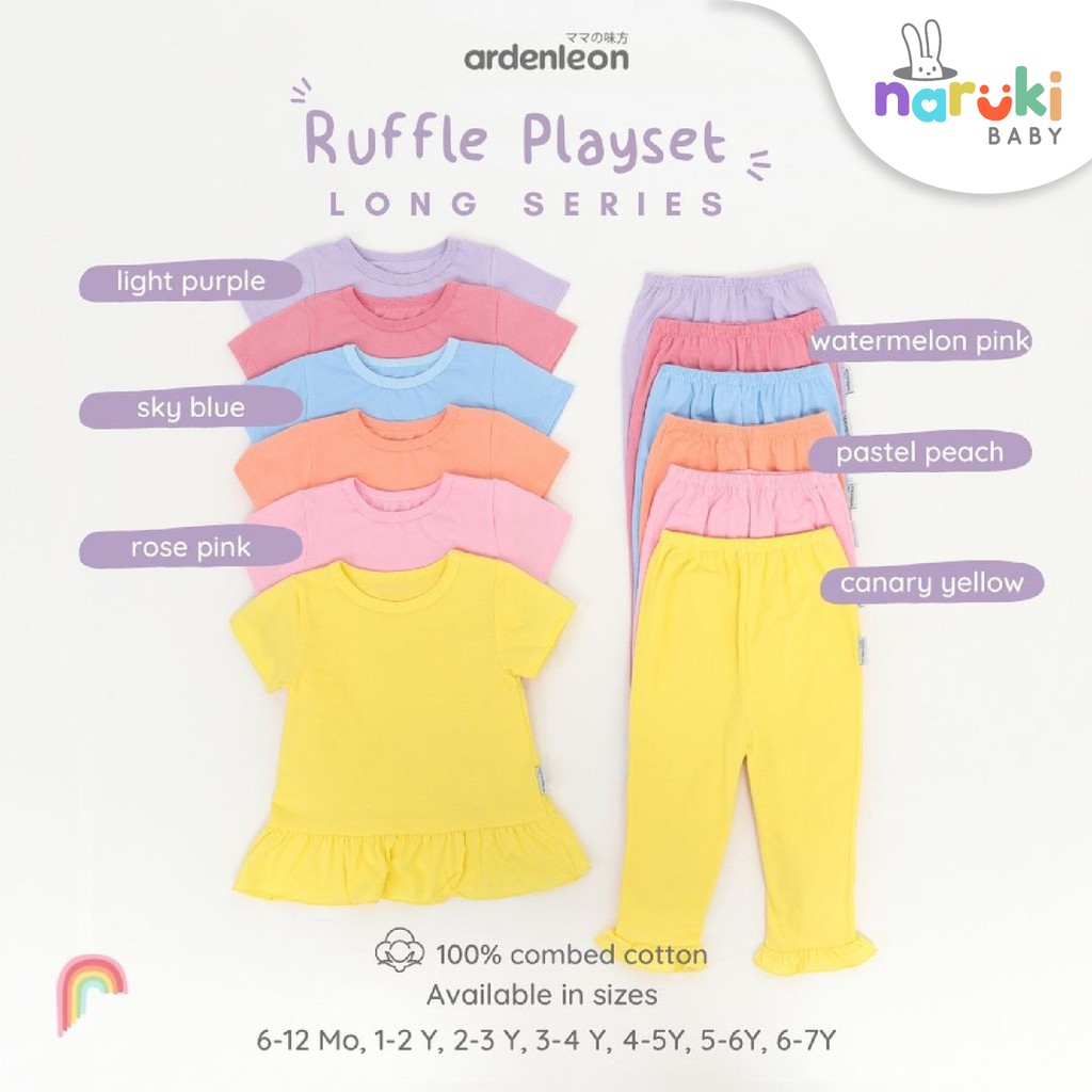 Ardenleon Ruffle Playset Long Girl Arden Leon Baju Setelan Panjang Anak Perempuan