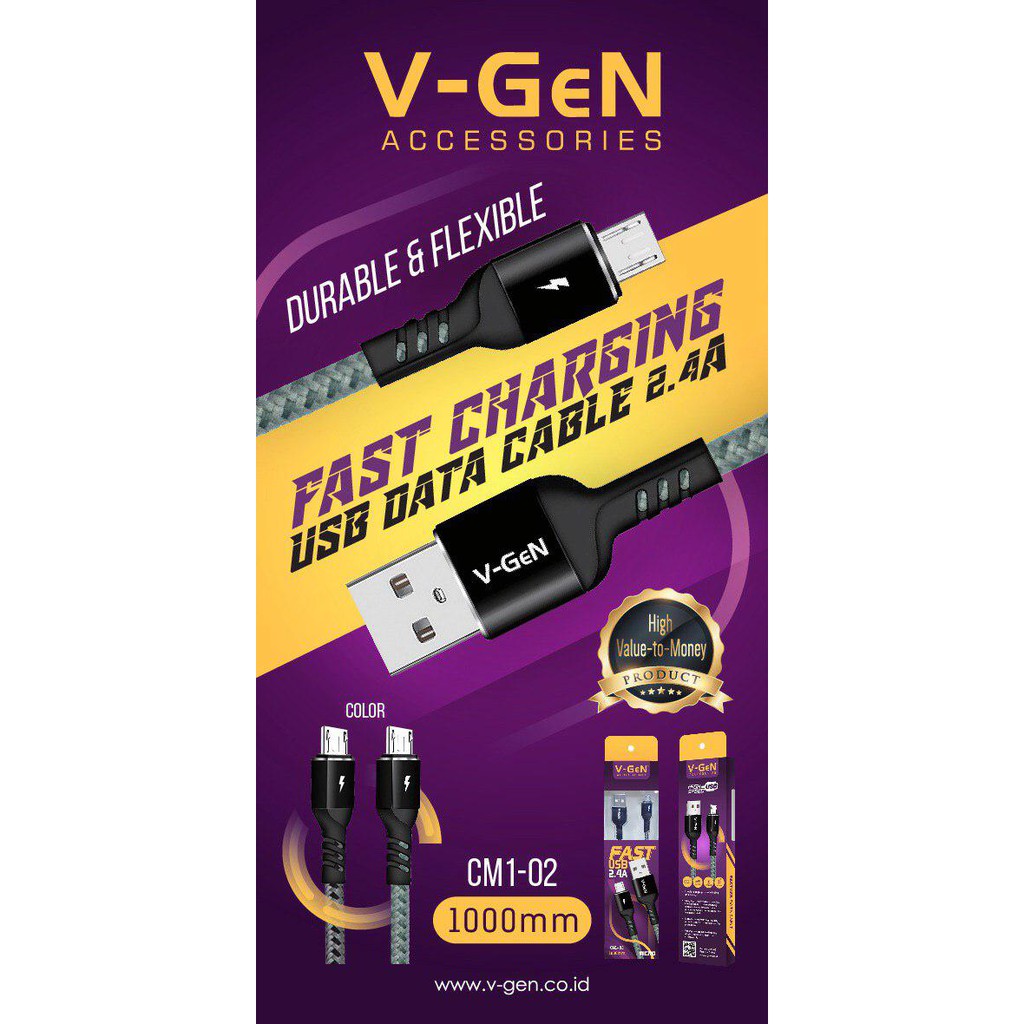 Kabel Data / Kabel Charging Micro Usb V-GeN  Fast Charging