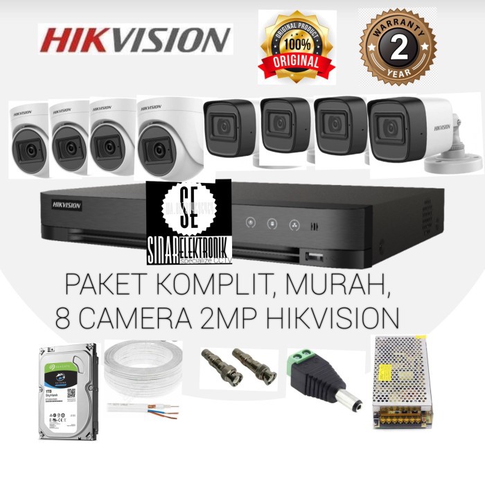 PAKET KOMPLIT MURAH HIKVISION 2mp 8camera