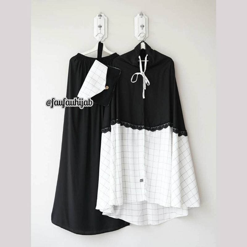 Mukena Faufau butik Asilah Twotone Square mnchr (A)