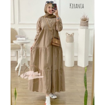 midi dres polos katun twill tebal premium rempel ori import busui gamis midi dress muslimah terbaru 