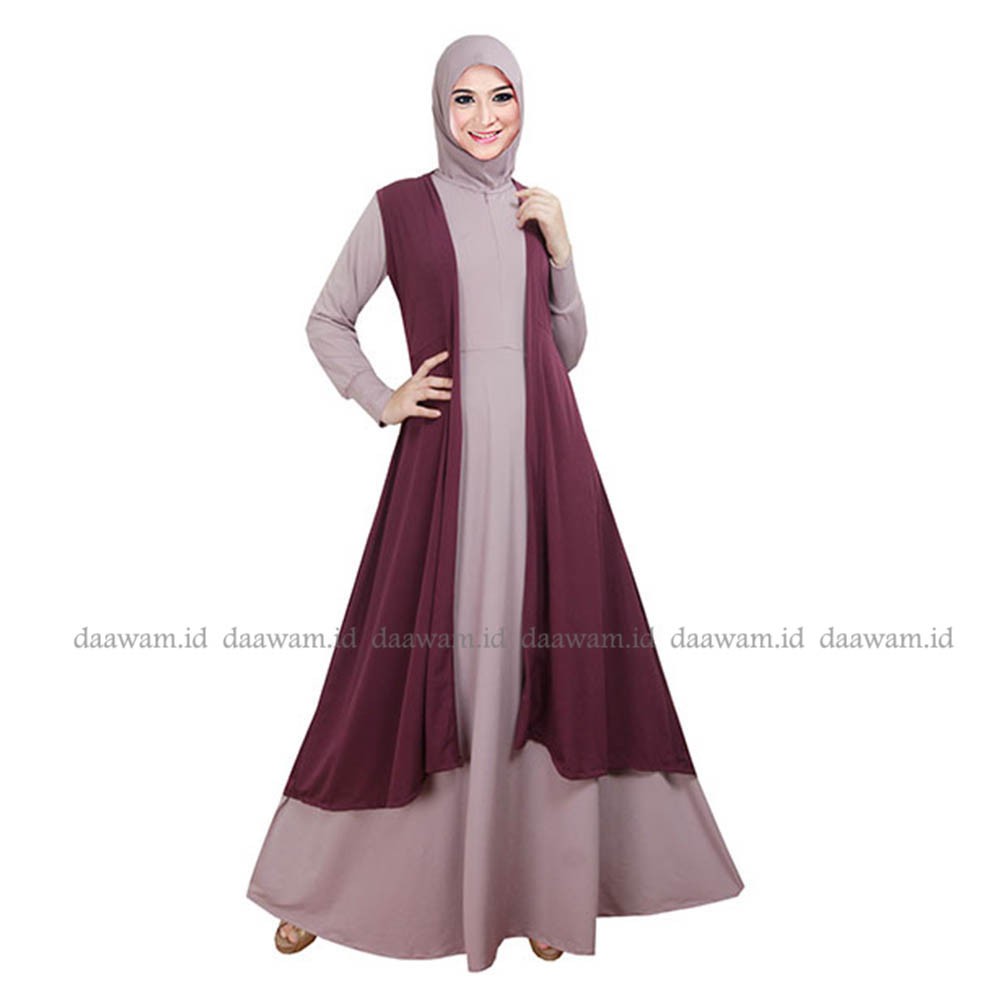 Daawam Long Cardigan fashion Muslim Tanpa Lengan Style Terbuka Standar L