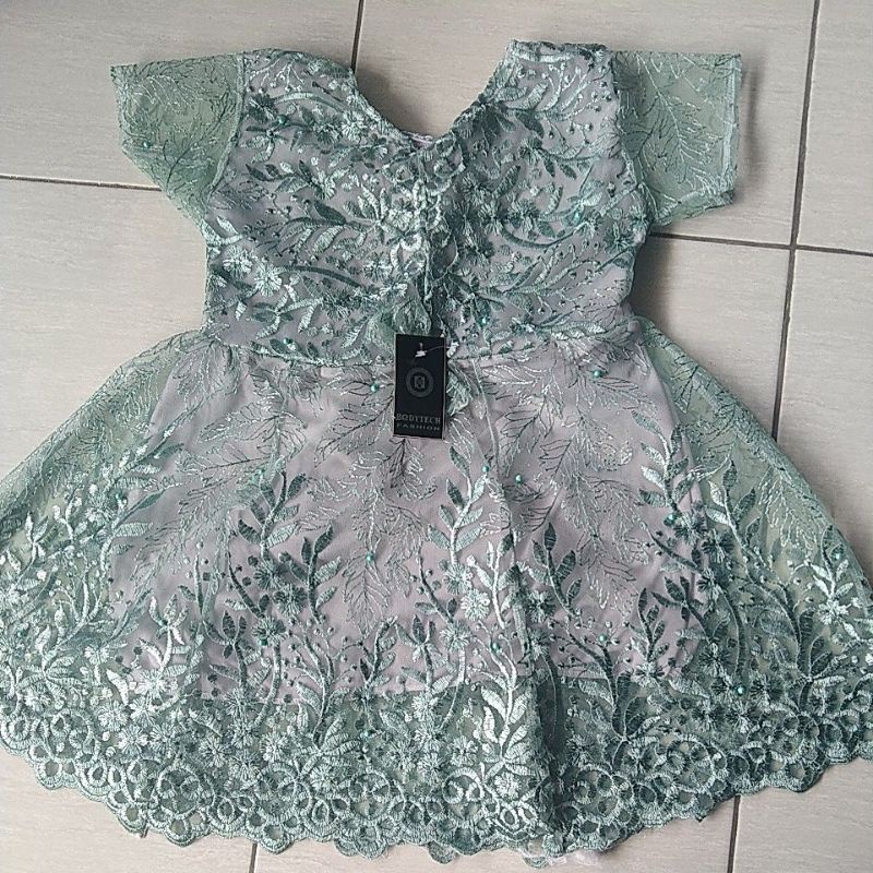 dress brukat anak baju pesta gaun anak 5-7 tahun