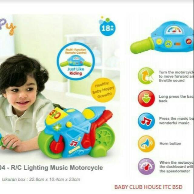 (Baby Club Itc Bsd) PLOOPY R/C LIGHTING MUSIC MOTORCYCLES (18M+) MAINAN