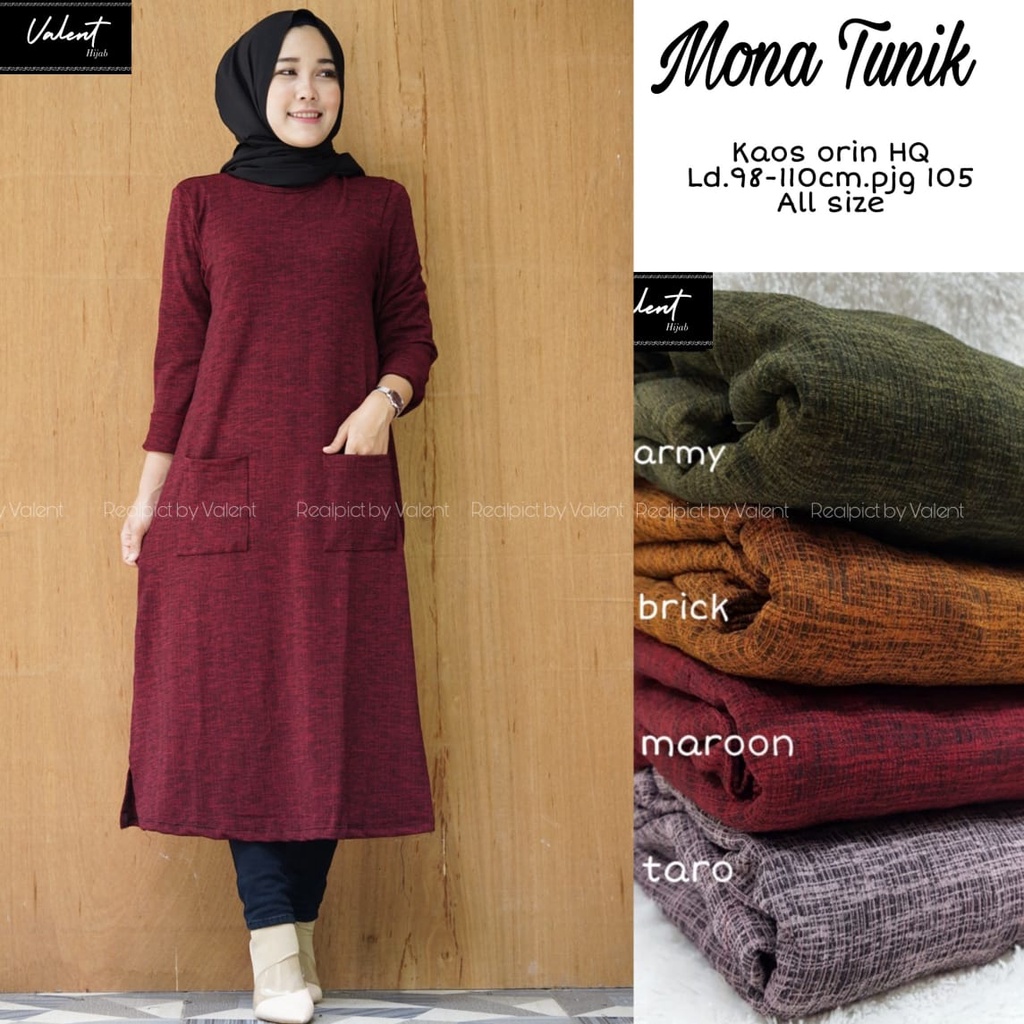 TUNIK KAOS CANTIK ATASAN MUSLIM WANITA TERBARU KOMBINASI KEREN FLOWER