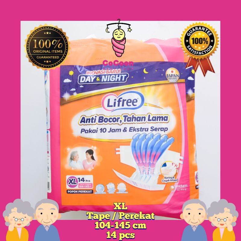 Popok Dewasa Li Free Lifree Tape Perekat XL14 XL 14