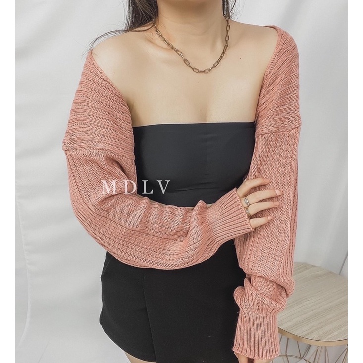 MDLV ~ Outer Futari Rajut Outer Bolero Rajut Women Crop knit Outer Crop Outer Rajut Lengan Panjang Outer Viral Fashion wanita