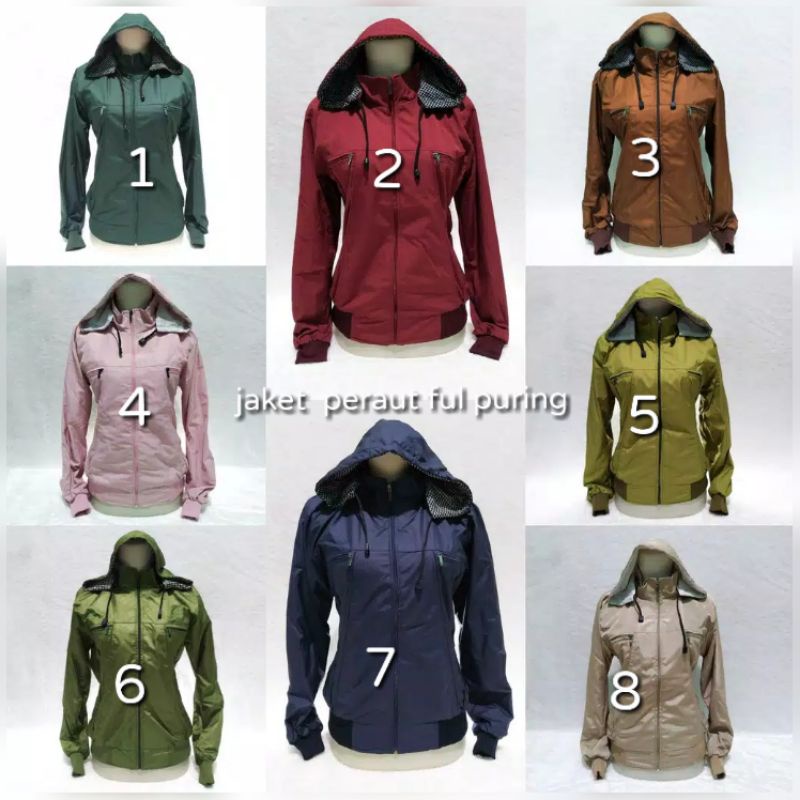 jaket perasut ful puring cewe all size