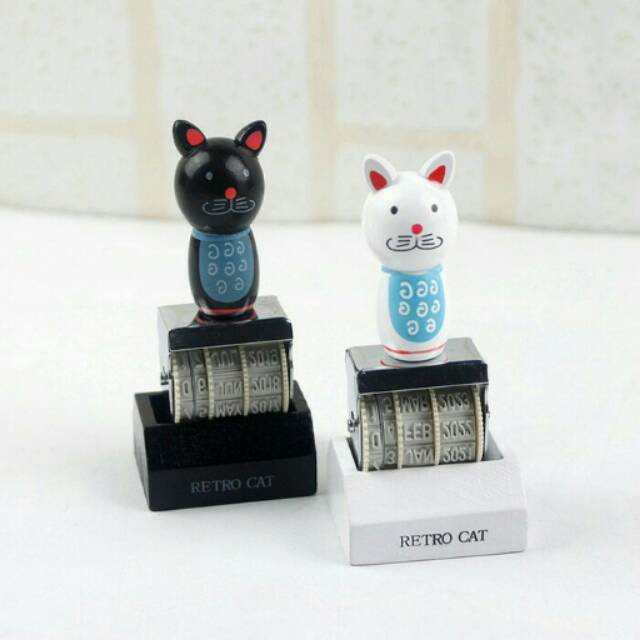 

Retro cat date stamp - stampel lucu