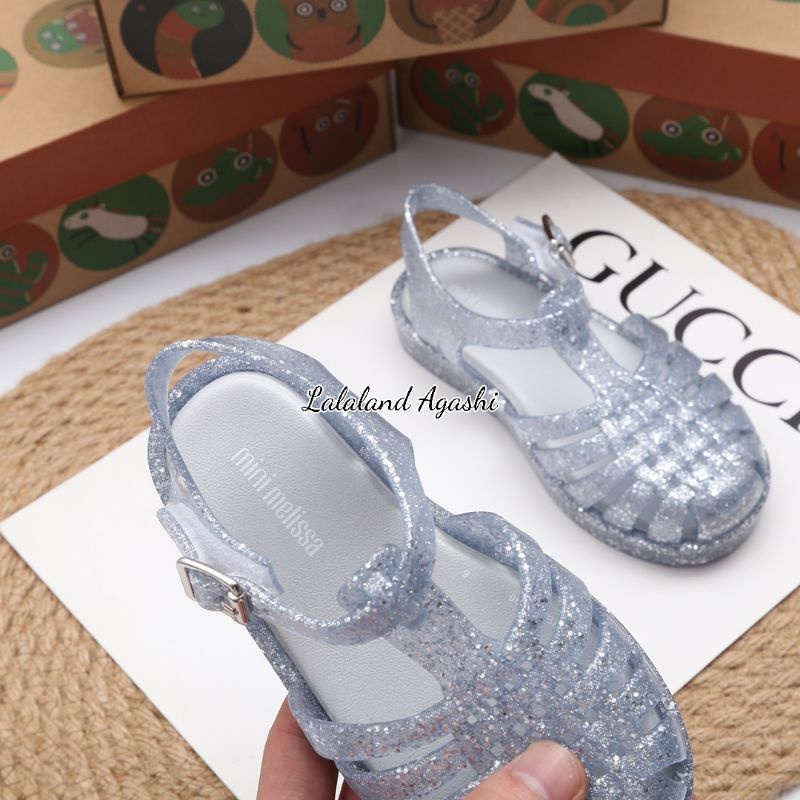 sepatu minimelissa possesion silver glitter/sepatu anak melissa/sepatu possesion melissa/sepatu anak cewek/sepatu Melissa anak