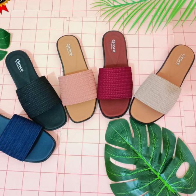 ✰ Grace [milea Slop] /sandal rajut selop wanita/sandal tali dixie rajut/sendal selop kokop rajut Ω
