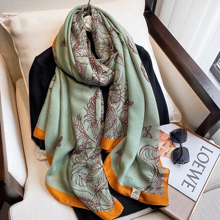 Pashmina Lebar Modern High Quality Import Scarf Korea Halus Lembut Hijab Simple Kerudung Lebar Bagus-Toska