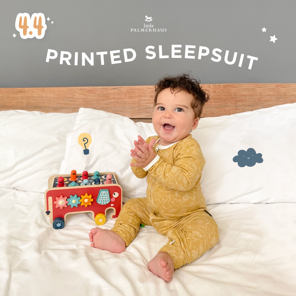 Little Palmerhaus Printed Sleepsuit Jumper Bayi 0-6 Bulan