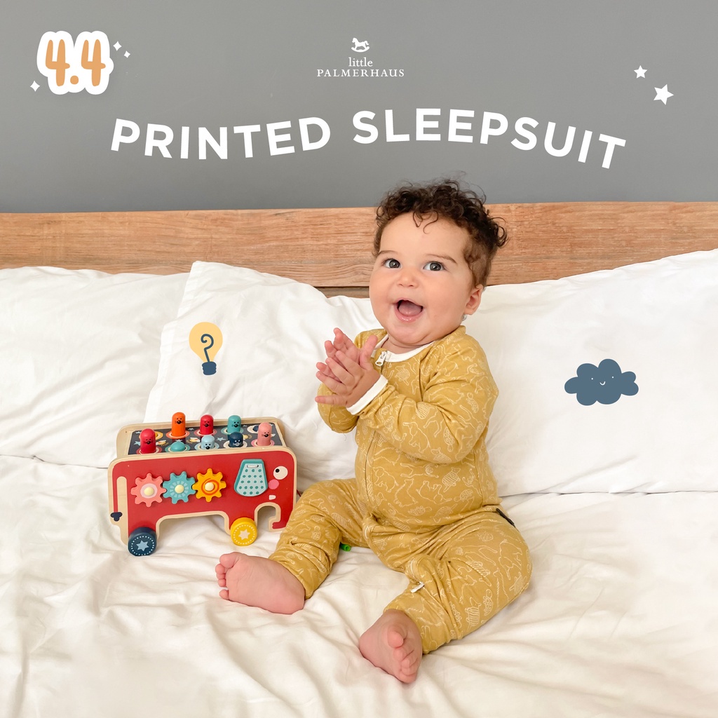 PROMO 7.7 PROMO BAJU LEBARAN Little Palmerhaus Sleepsuit Printed Jumper Panjang Bayi Romper Jumper Baju Anak / Baju Bayi 3 - 12Bulan