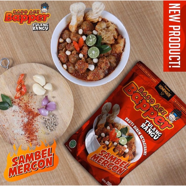 (READY STOCK) BASO ACI BAPPER SAMBEL MERCON BAPER | BAKSO TULANG RANGU SPICY PEDAS GILA NAMPOL PEDAS