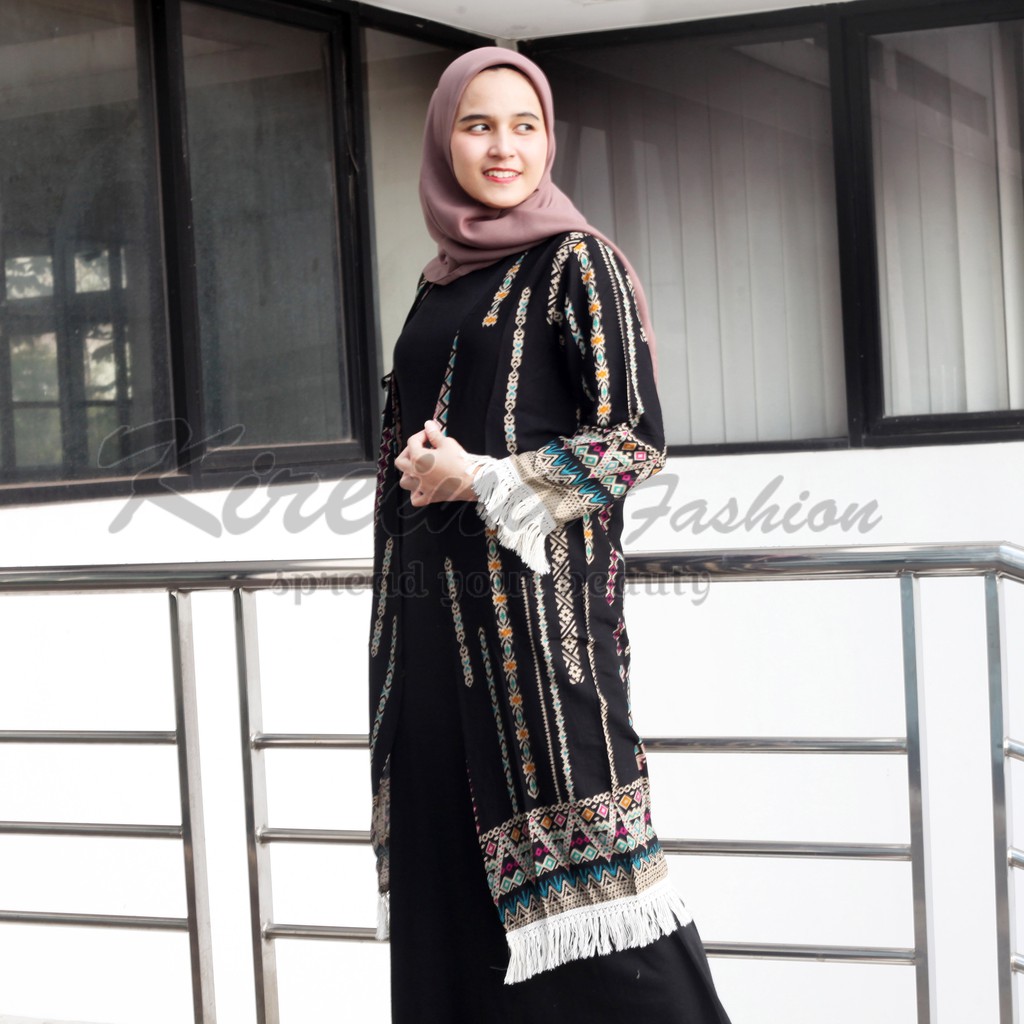 Cardigan Panjang Motif Bohemian Outer Bohemian Panjang | Kireina Fashion