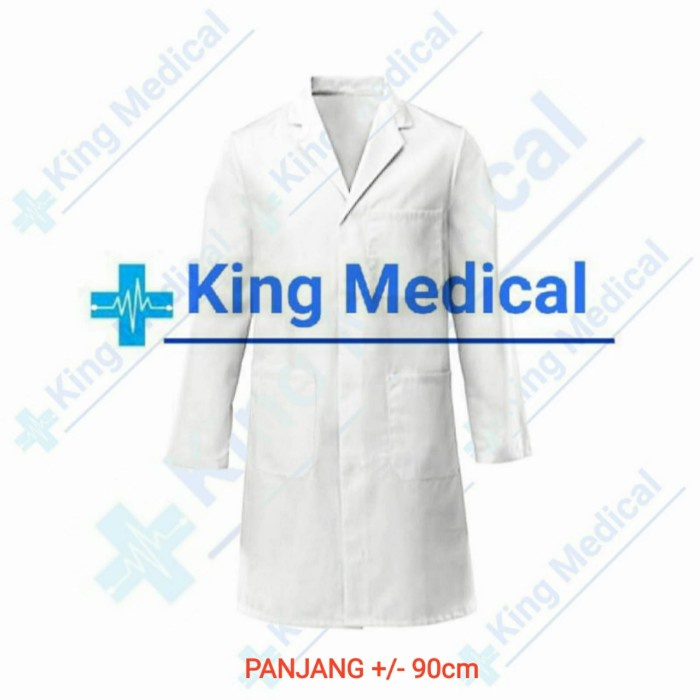 Jas Lab/Baju laboratorium - Praktikum Sekolah SMP SMA (LENGAN PANJANG) - L