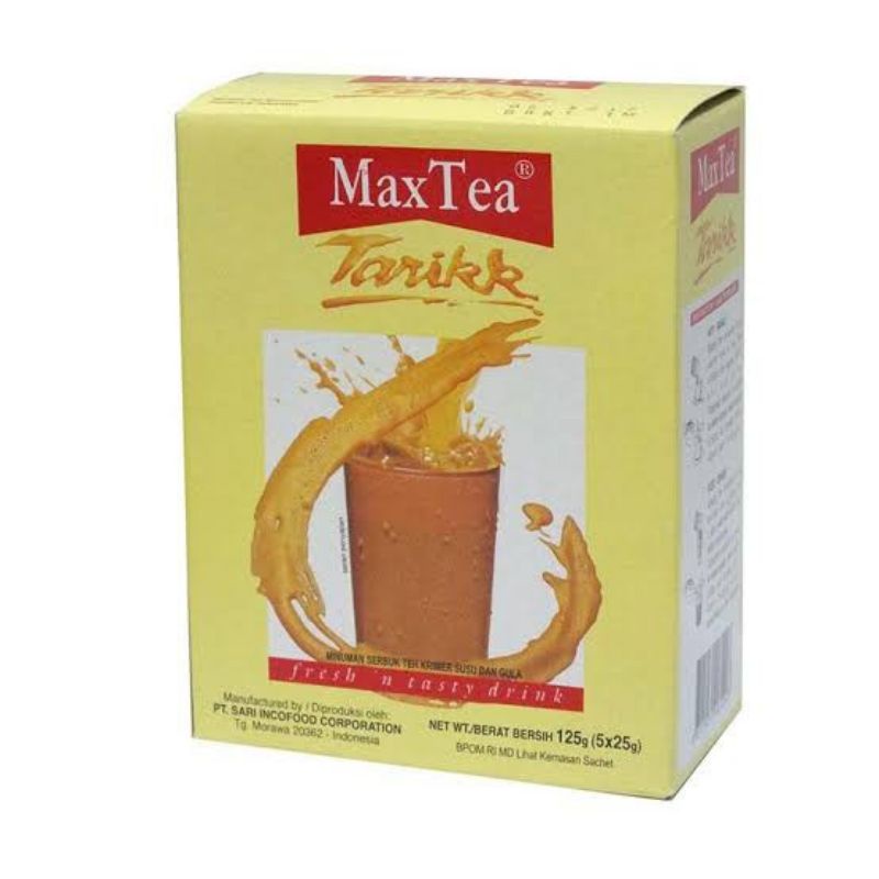Jual Maxtea Milk Tea 125 Gr Max Tea Teh Tarik Dengan Susu Gula Krimer 5 X 25 Gr Shopee Indonesia 4663