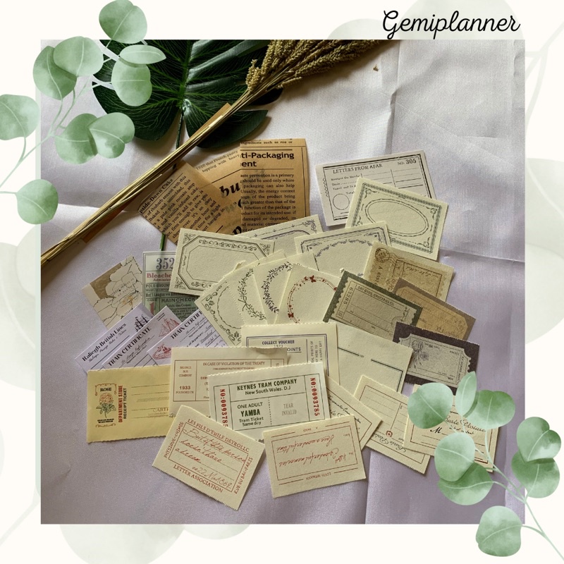 

[gemi] Journal Kit Journaling Ticket Vintage Memo Pad 30pcs
