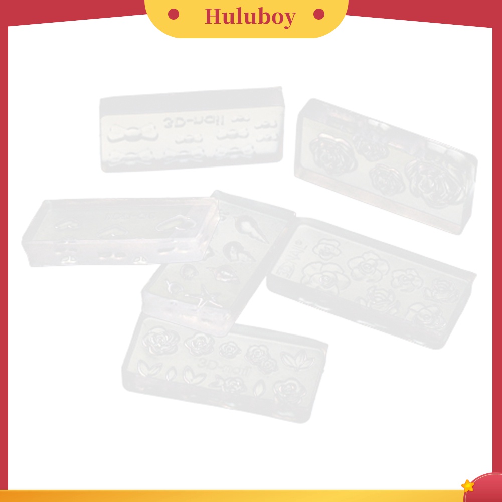 Huluboy Huluboy♡ 6pcs Cetakan Akrilik Transparan Untuk Dekorasi Manicure DIY